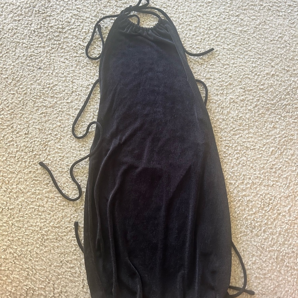 Black Halter Neck Dress with open back